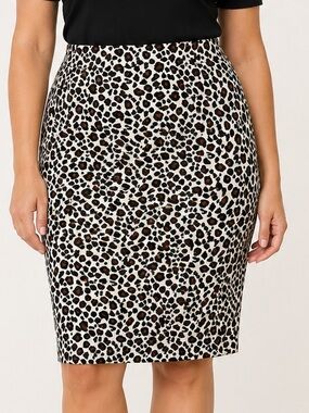 LEOPARD PRINT COTTON PENCIL SKIRT SIZE 12 - Chapter One